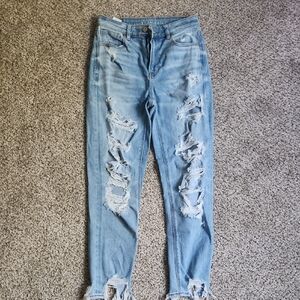 American Eagle Outfitters Light Blue Distressed Women's Jeans